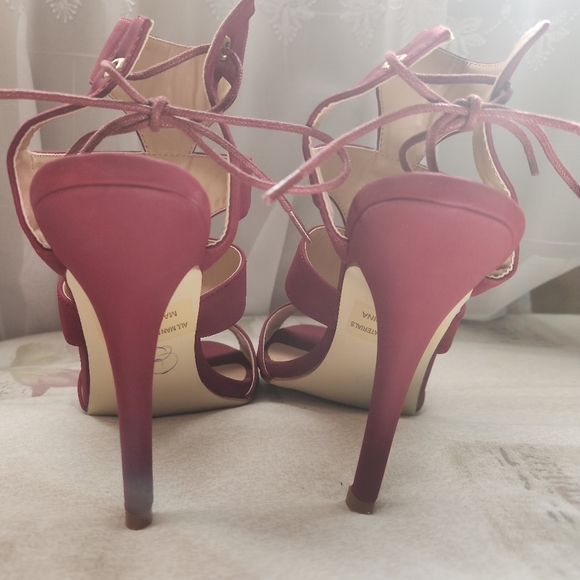 Glaze Burgundy Strappy Heels - Picture 4 of 6